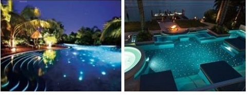 led star kit for swimming pool fiber optic