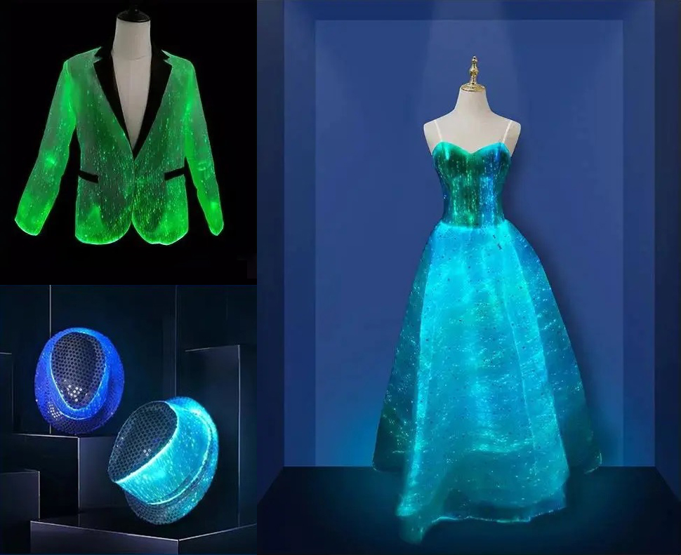 luminous led fiber optics textiles