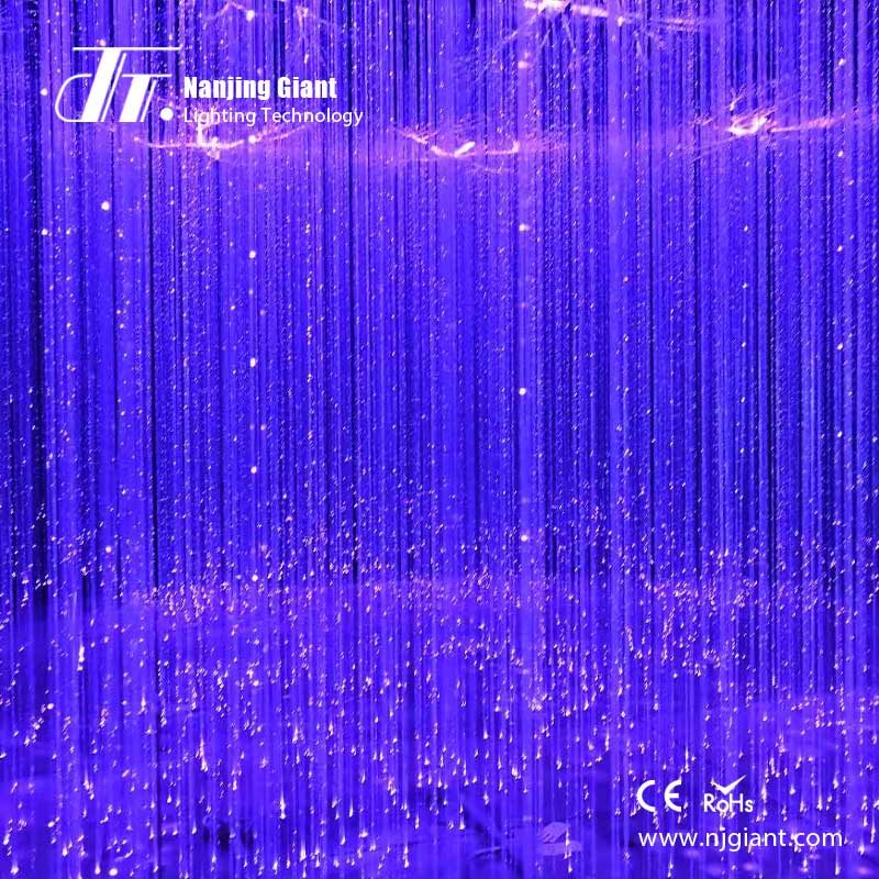 The ends of the fibers glow like stars twinkling