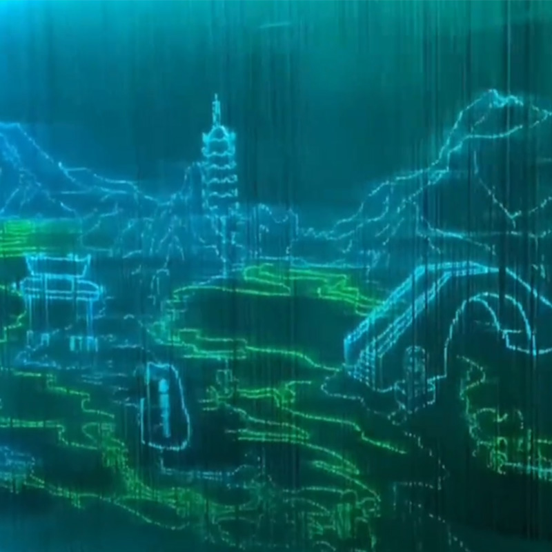 Customized Landscape Painting Fiber Optic Curtain Lights