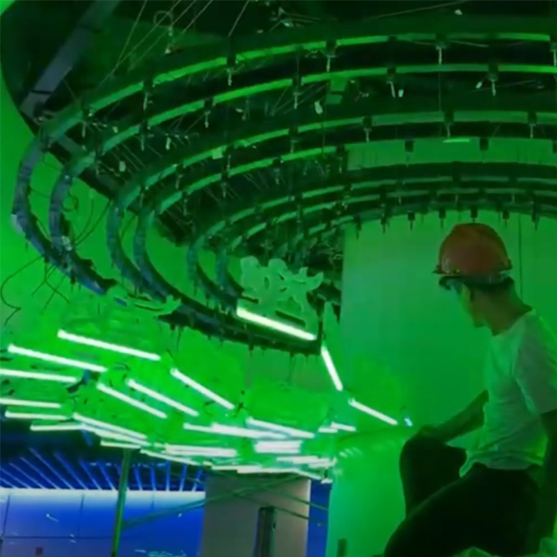 Optical fiber decorative lights in subway stations